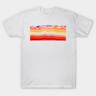 Abstract background, red orange agate slice striped mineral T-Shirt